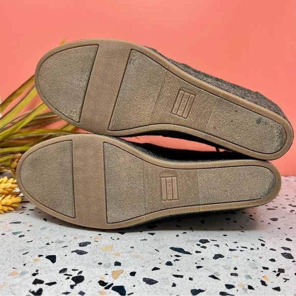 TOMS Desert Gray Tweed Women’s Lace Up Wedge Ankle Booties Sz 11 - Picture 6 of 9